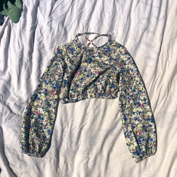 Floral top whit the back corset - Picture 2 of 6